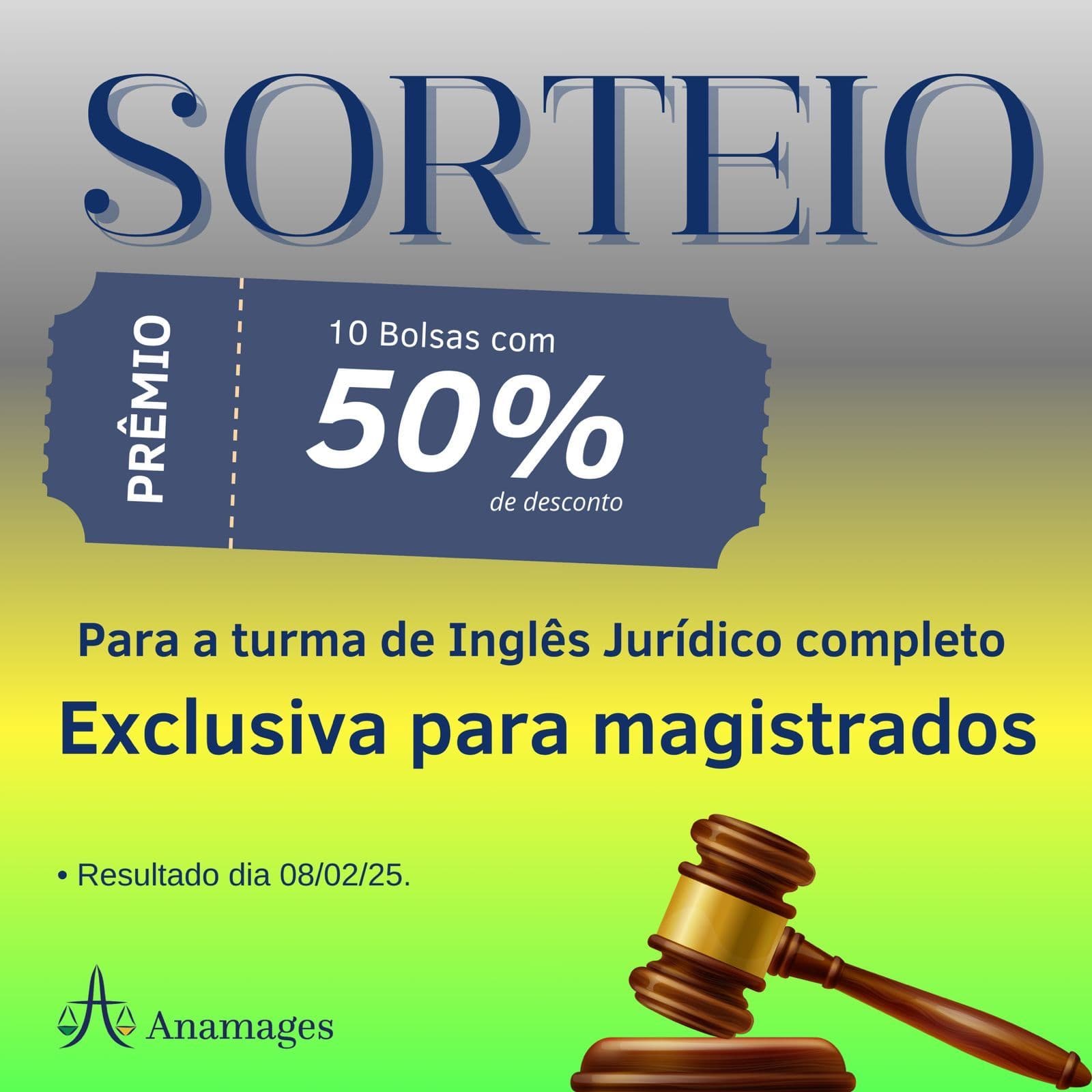 Serão sorteadas 10 bolsas